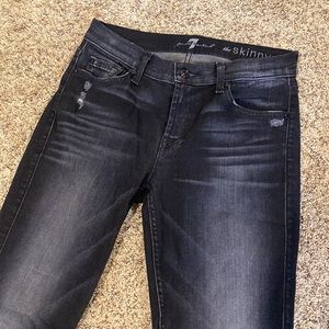 7 For All Mankind Black Skinny Jeans
